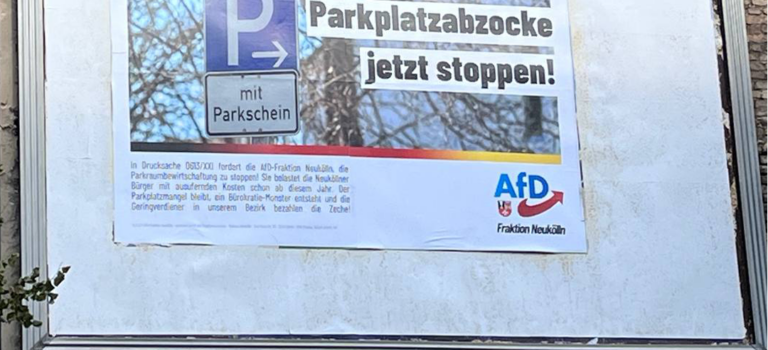 AfD-Fraktion mit Plakataktion gegen Parkgebührenabzocke: Bürger entlasten statt weiter belasten!